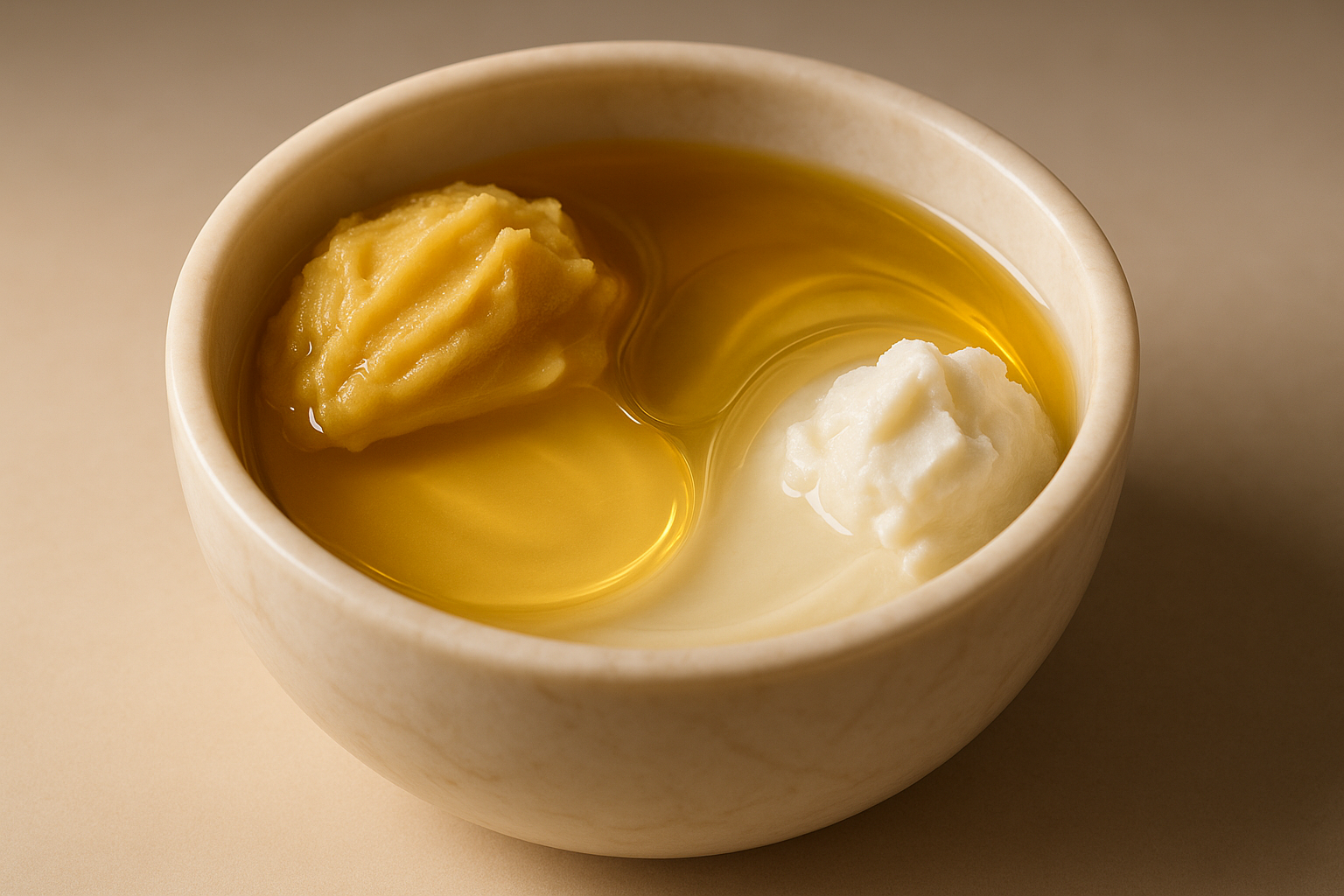 Luxury Bowl with beef tallow , olive oil, jojoba oil and shea butter inside it